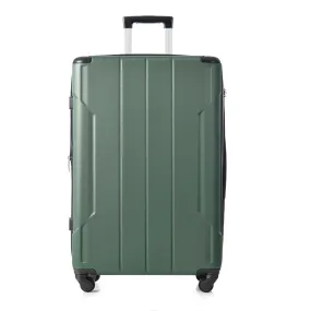 1Pc 28In Expandable Lightweight Spinner Suitcase with Corner Guards - Green