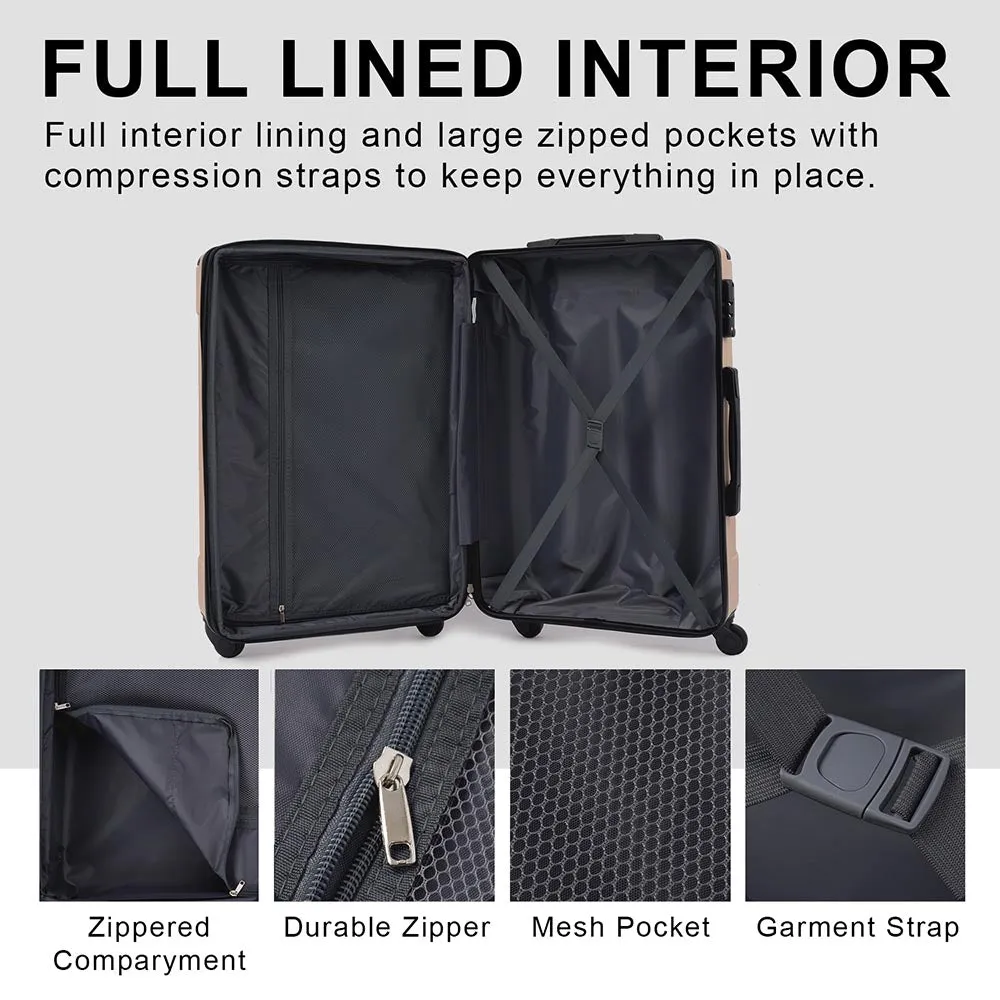 20In Expandable Lightweight Spinner Suitcase with Corner Guards - Black Corner Protectors