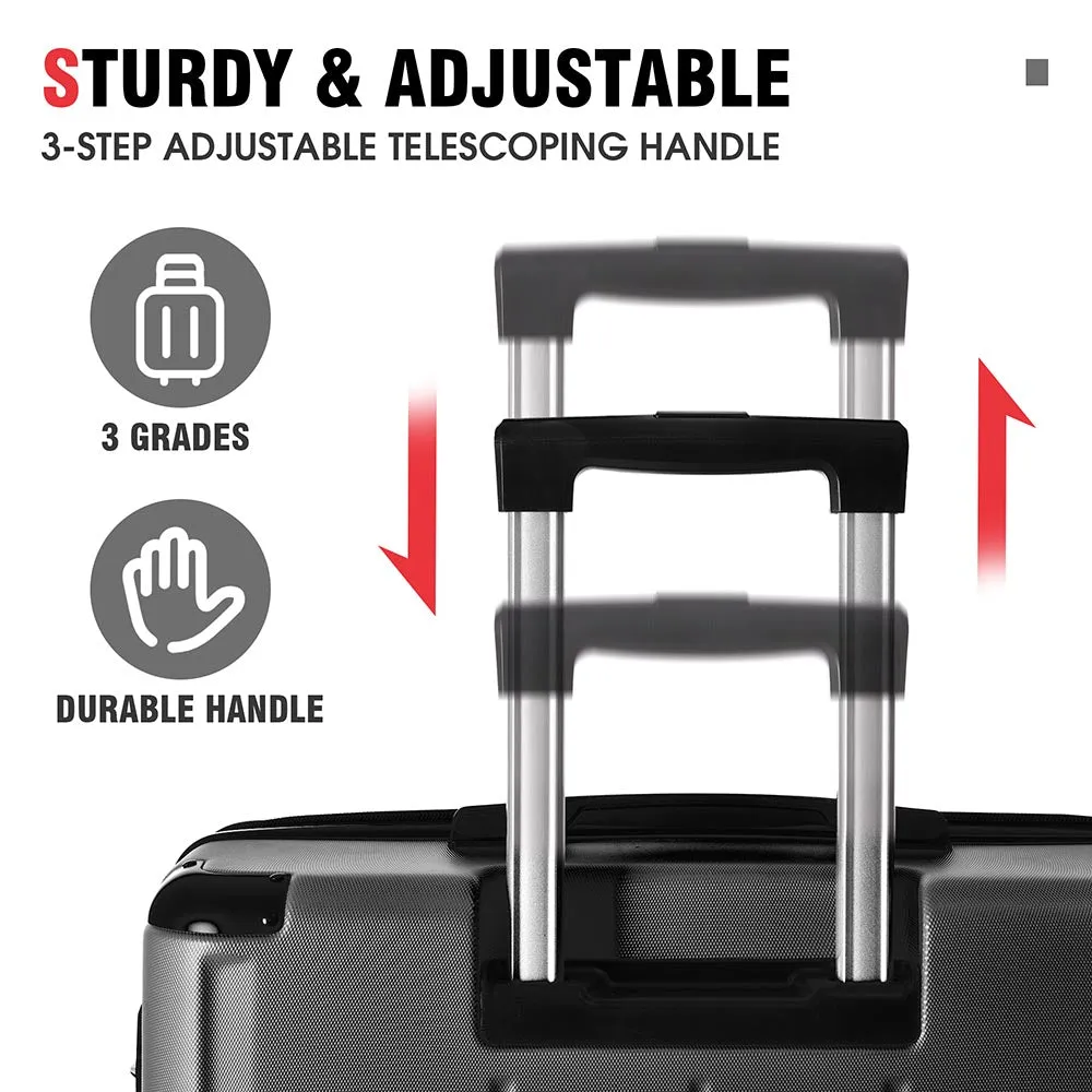 20In Expandable Lightweight Spinner Suitcase with Corner Guards - Black Corner Protectors