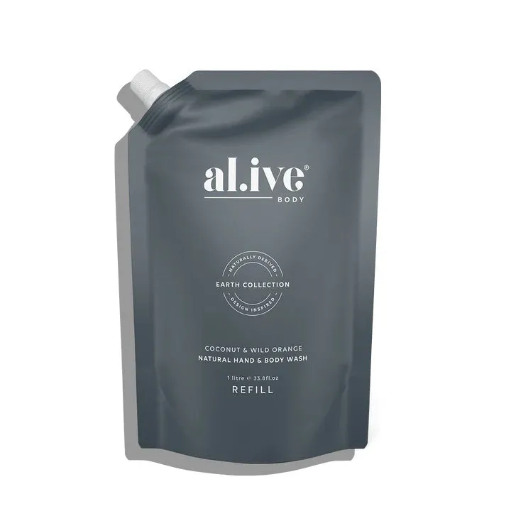 Al.ive Body 1 Litre Wash Refill - Coconut & Wild Orange