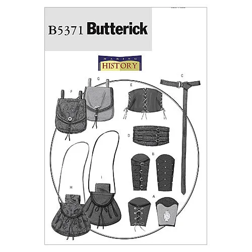 B5371 Misses'/Men's Wrist Bracers, Corset, Belt And Pouches