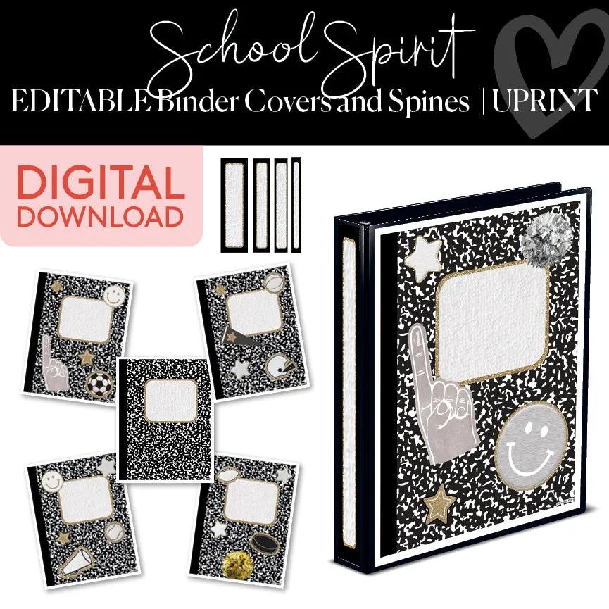 Binder Covers and Spines | School Spirit | Printable Classroom Decor | Schoolgirl Style