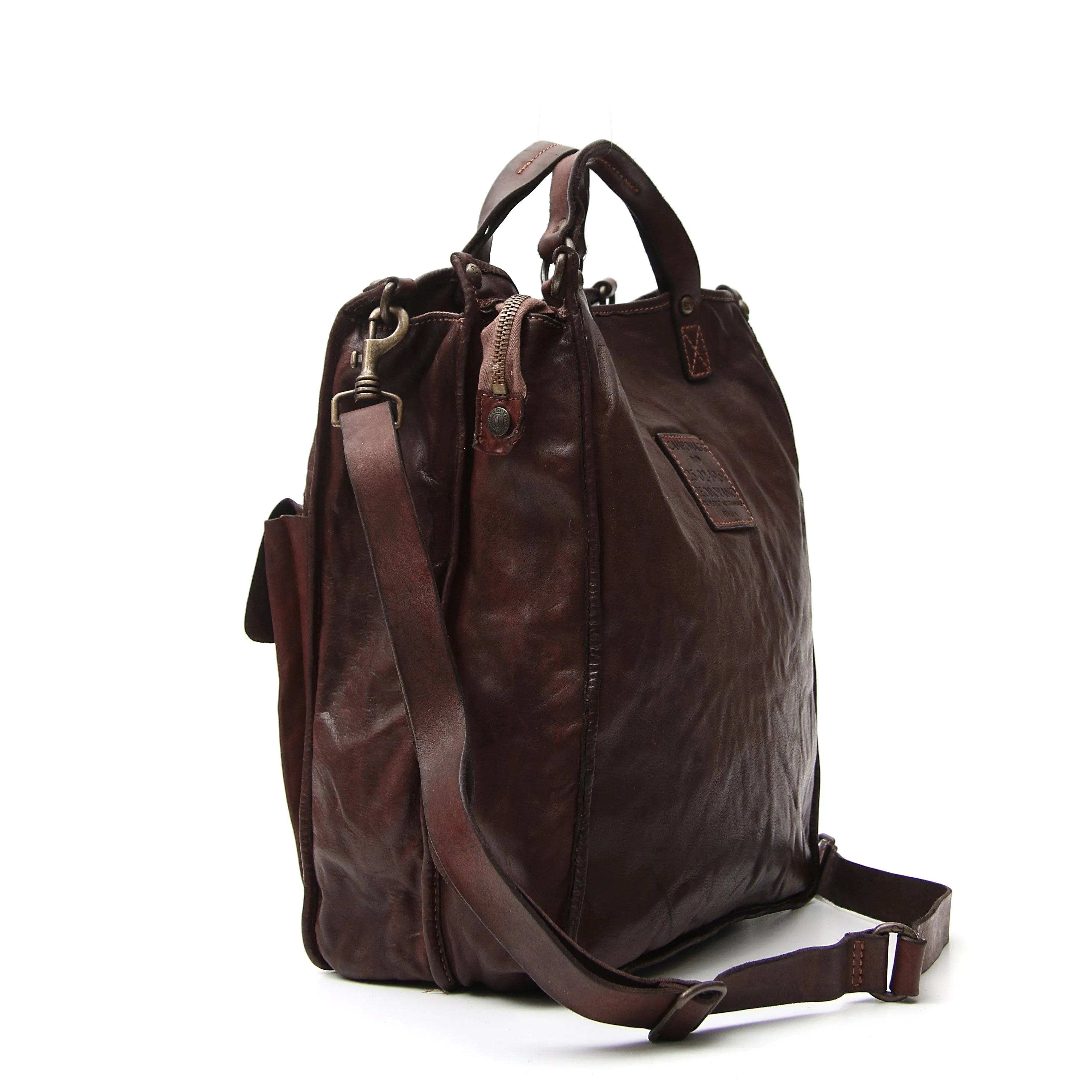 Campomaggi Large Shopper Leather Bag, Dark Brown