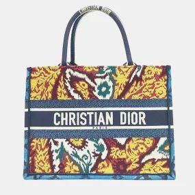 Christian Multicolour Embroidered Canvas Medium Book Tote Bag