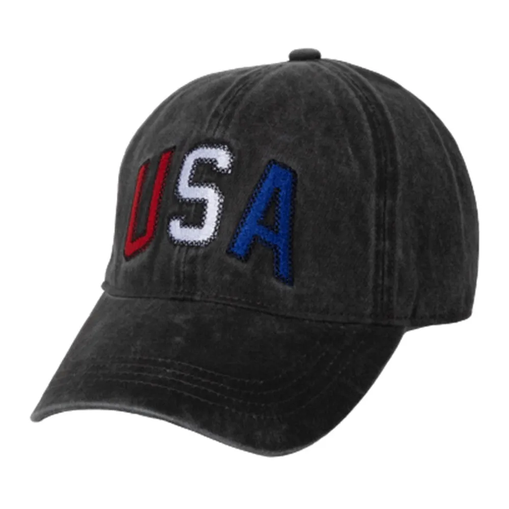 David and Young Womens "USA" Embroidered Cotton Baseball Cap