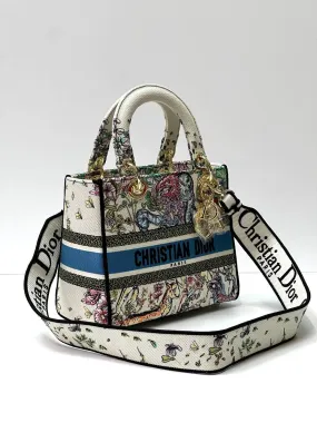 Dior MEDIUM LADY D-LITE BAG Latte Multicolor