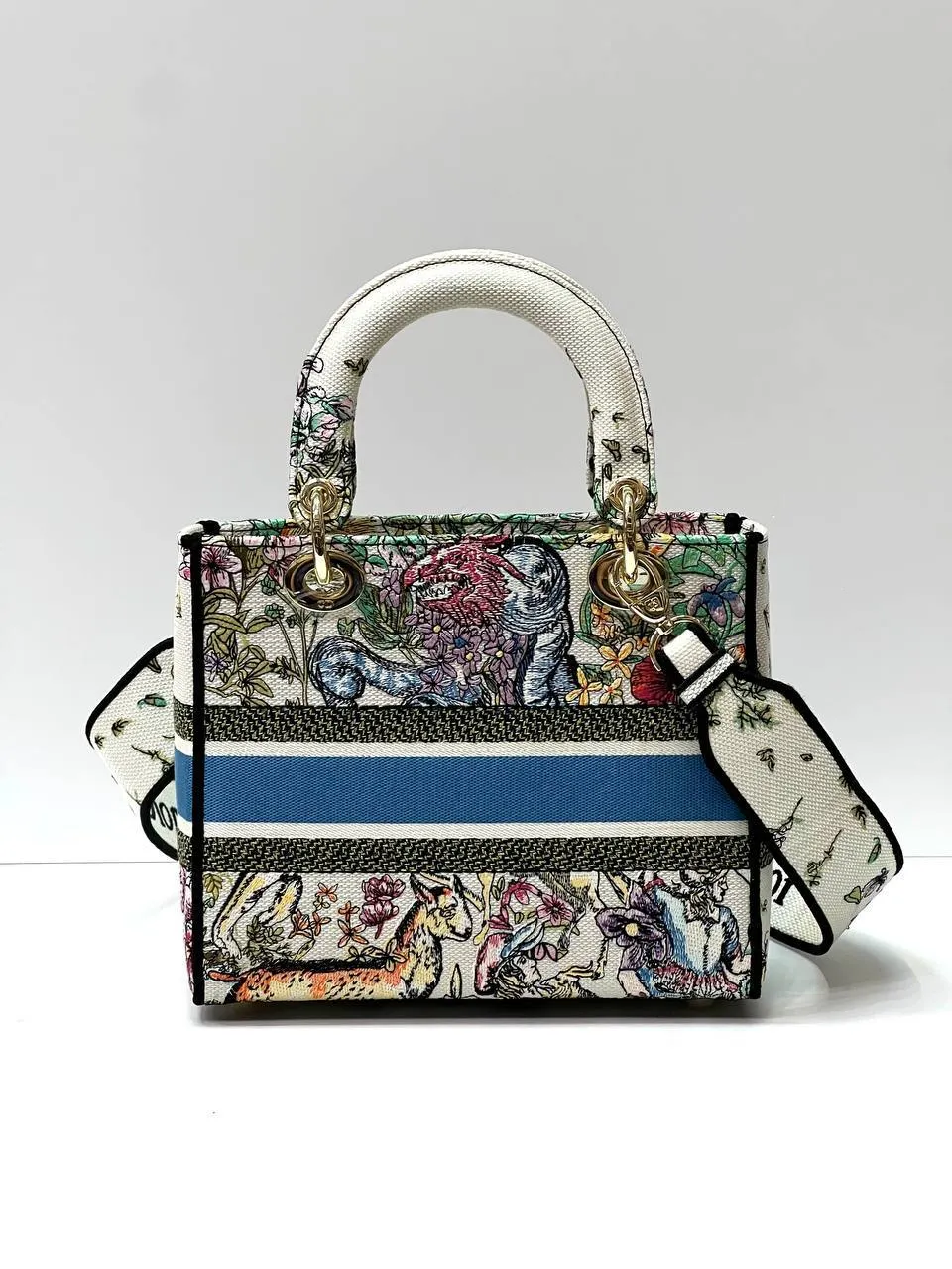 Dior MEDIUM LADY D-LITE BAG Latte Multicolor