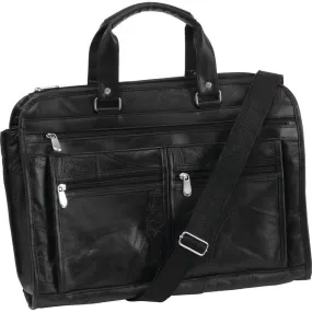 Embassy Italian Stone Design Genuine Buffalo Leather Concealed Carry Briefcase