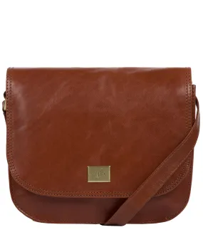 'Empoli' Italian-Inspired Chestnut Leather Cross Body Bag