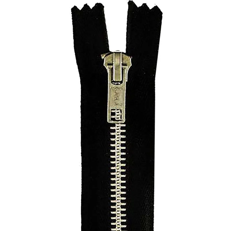 Fashion Zipper 18" - Black with Aluminum