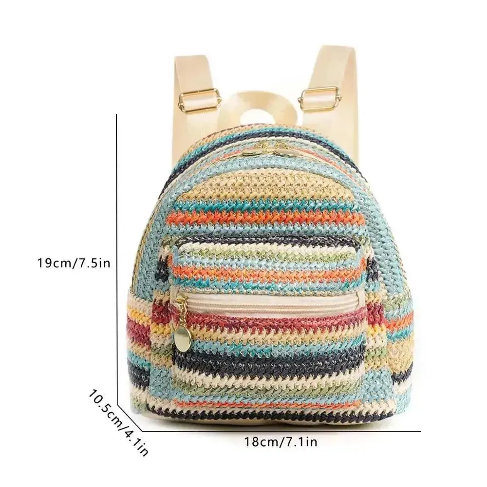 Fashionable Straw Weave Backpack