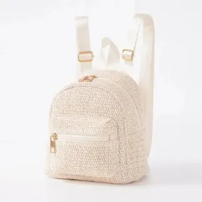 Fashionable Straw Weave Backpack