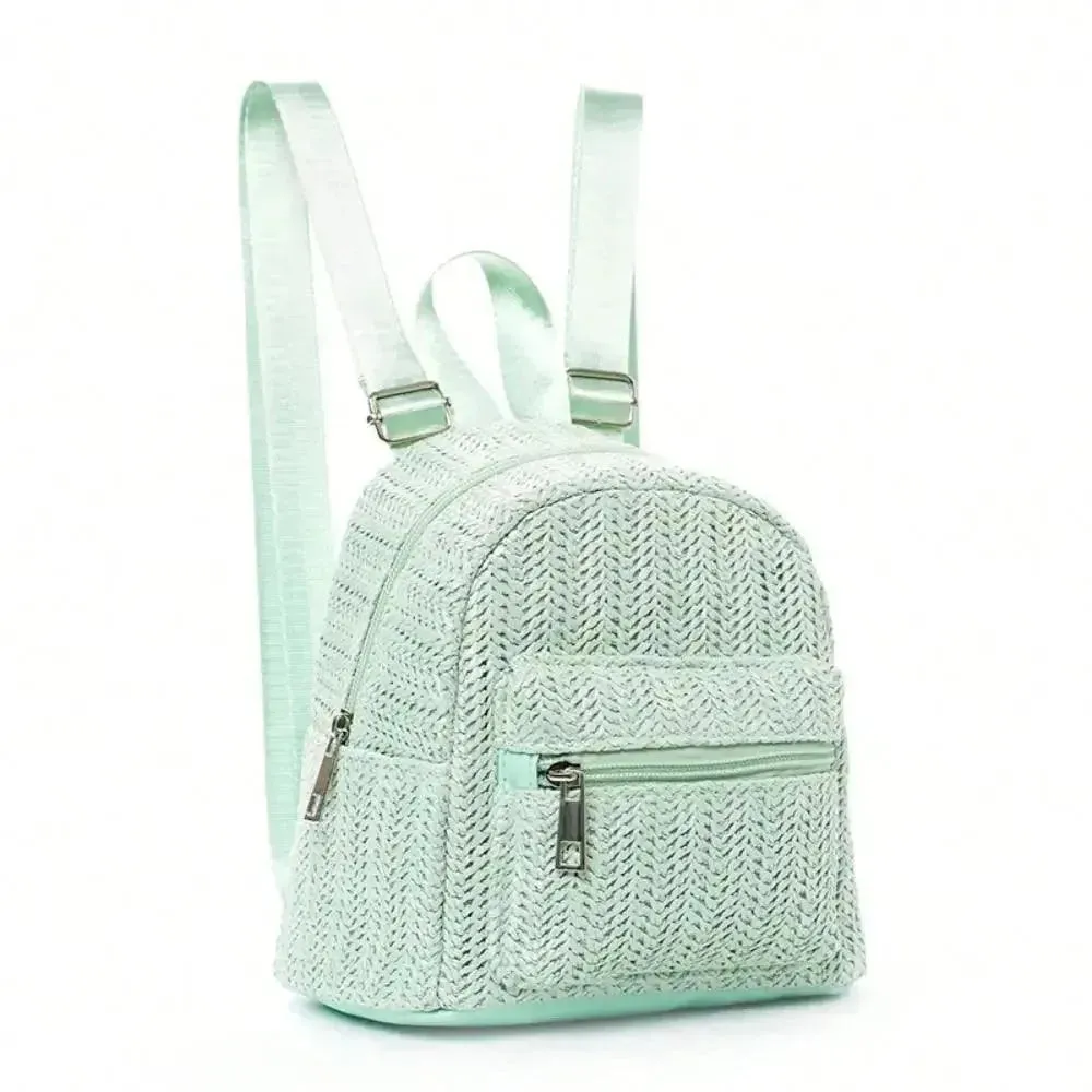 Fashionable Straw Weave Backpack