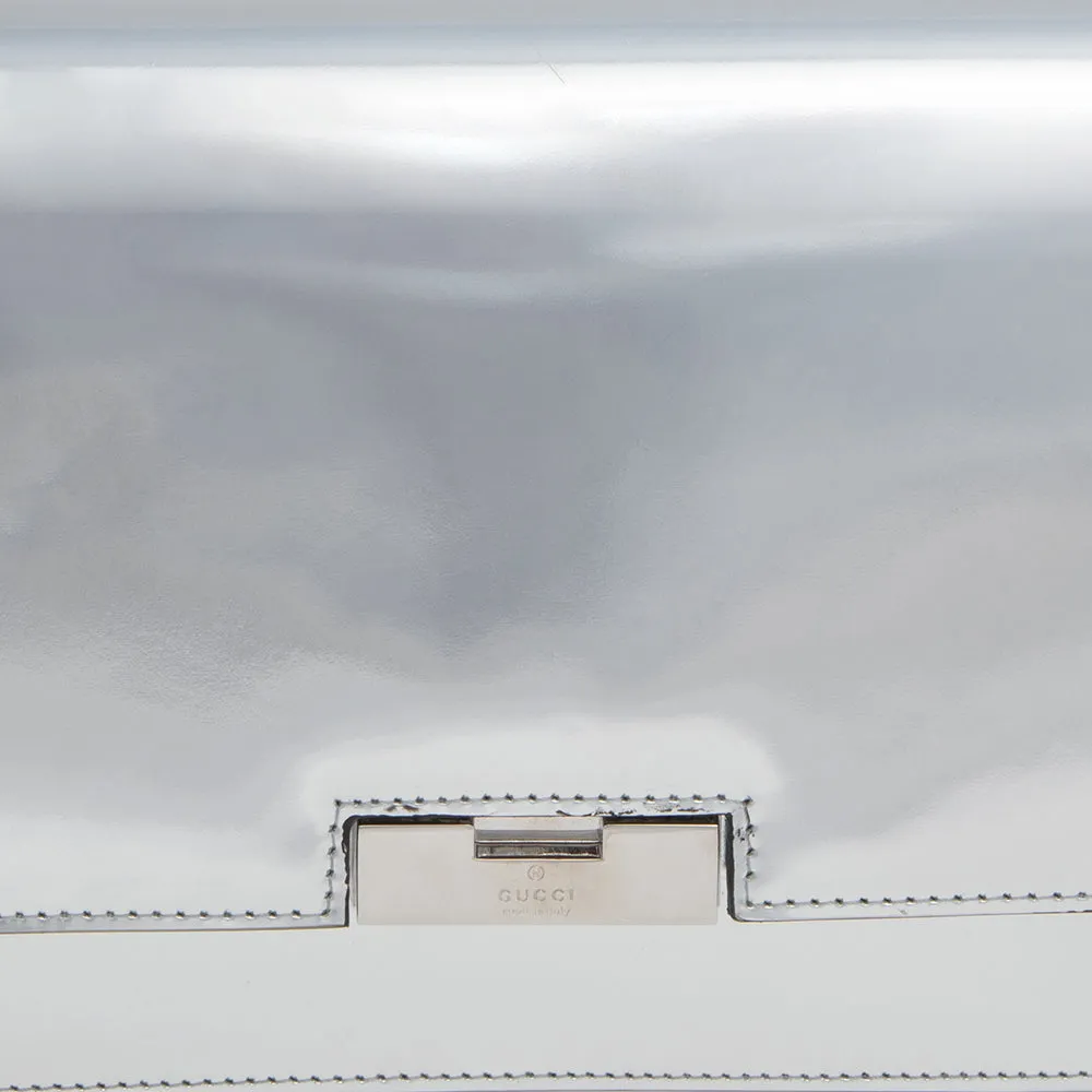 Gucci Metallic Silver Leather 58 Clutch