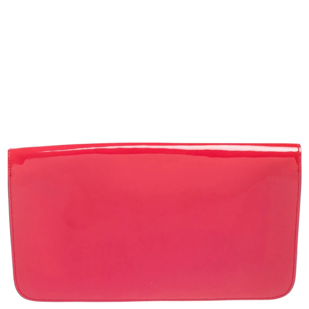 Gucci Pink Patent Leather Bright Bit Clutch