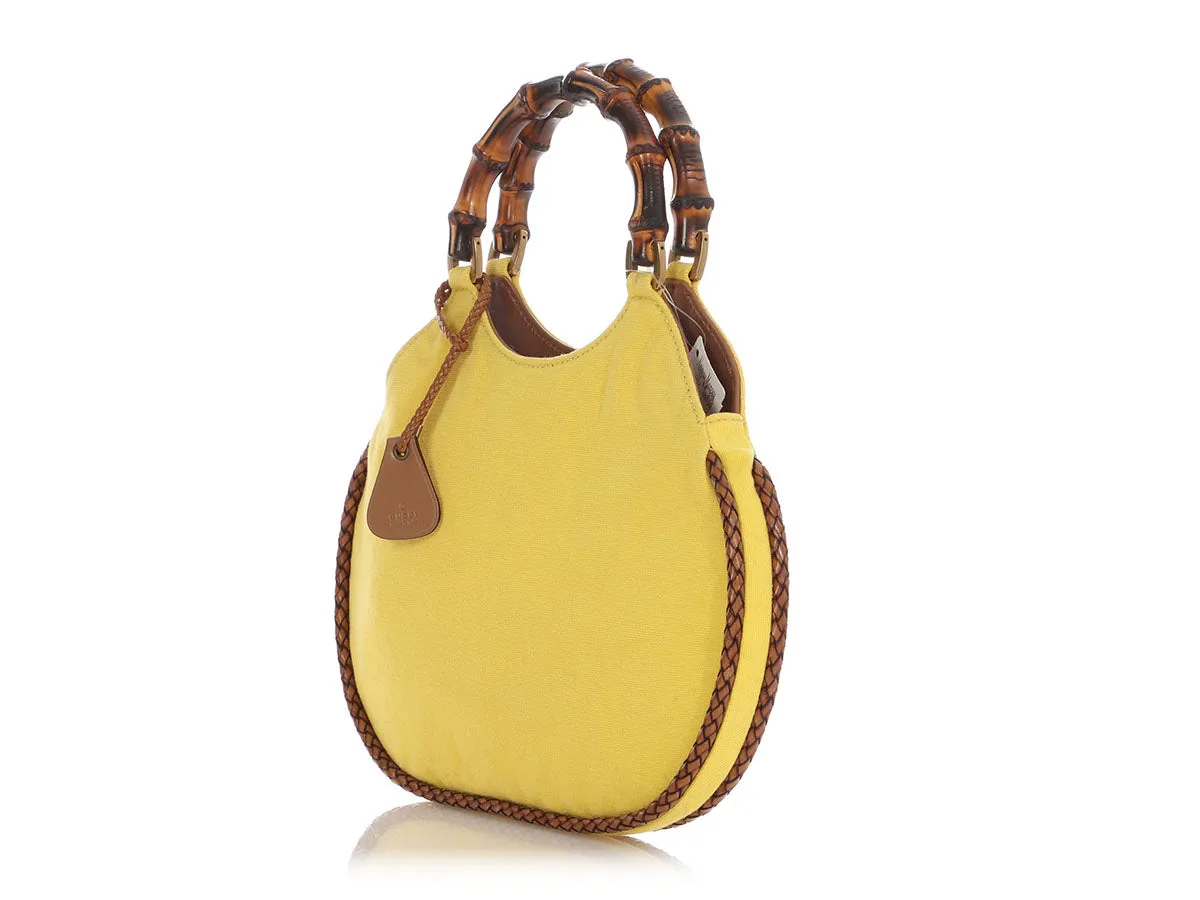 Gucci Small Yellow Bamboo Handle Bag