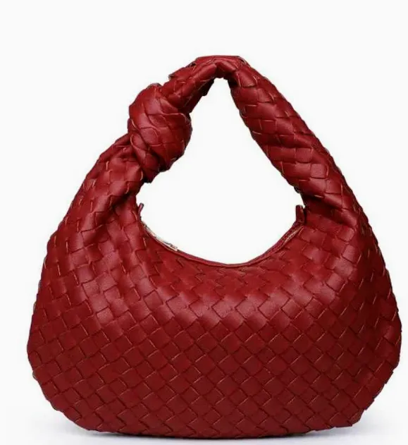 Knotted Hobo Bag in Red