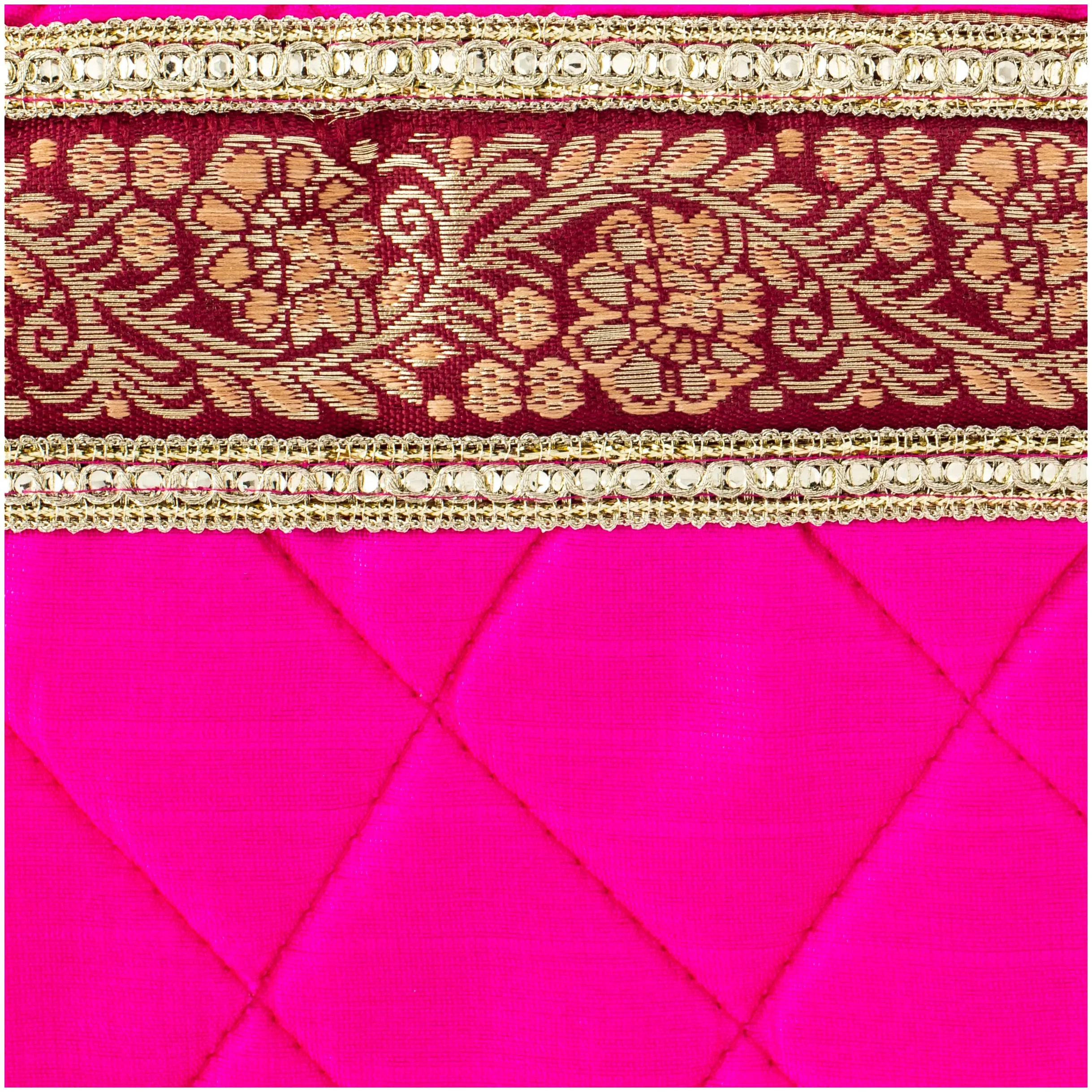 Kuber Industries Quilted Satin Jewellery Kit, Pink (KI0033051), Standard