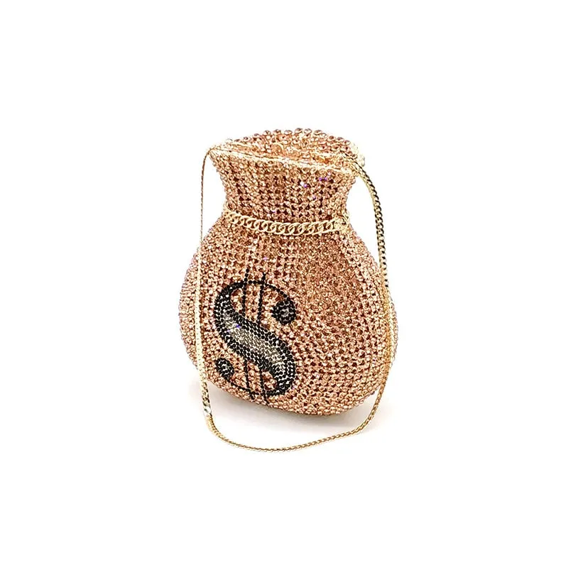 Luxury Rich Dollar Crystal Clutches