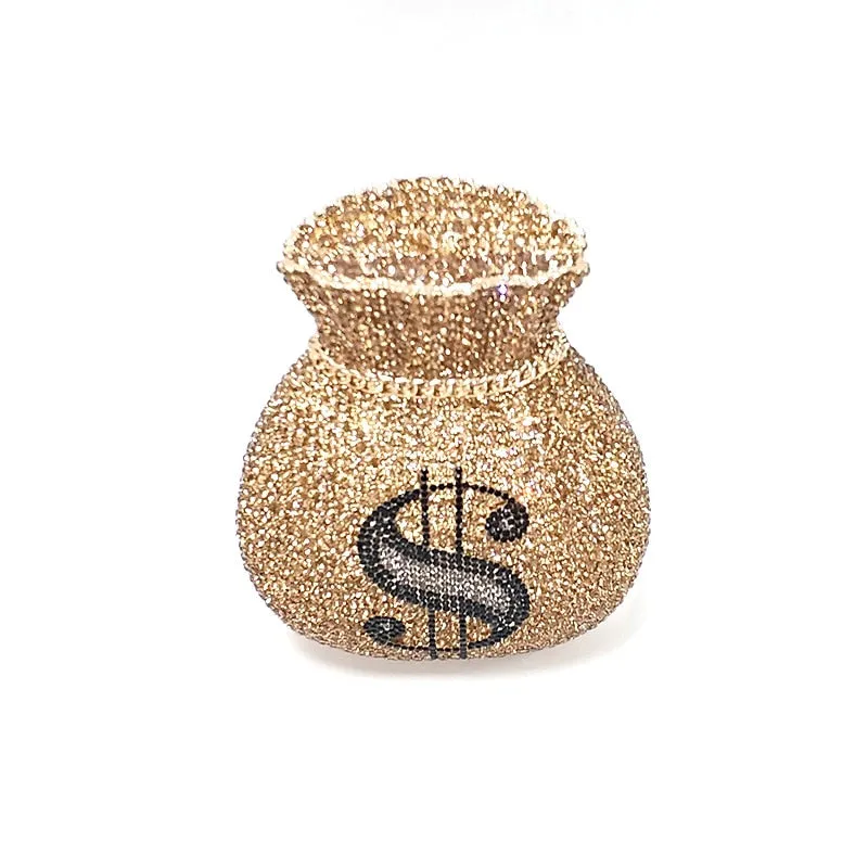 Luxury Rich Dollar Crystal Clutches