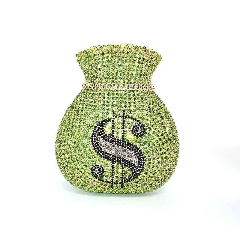 Luxury Rich Dollar Crystal Clutches