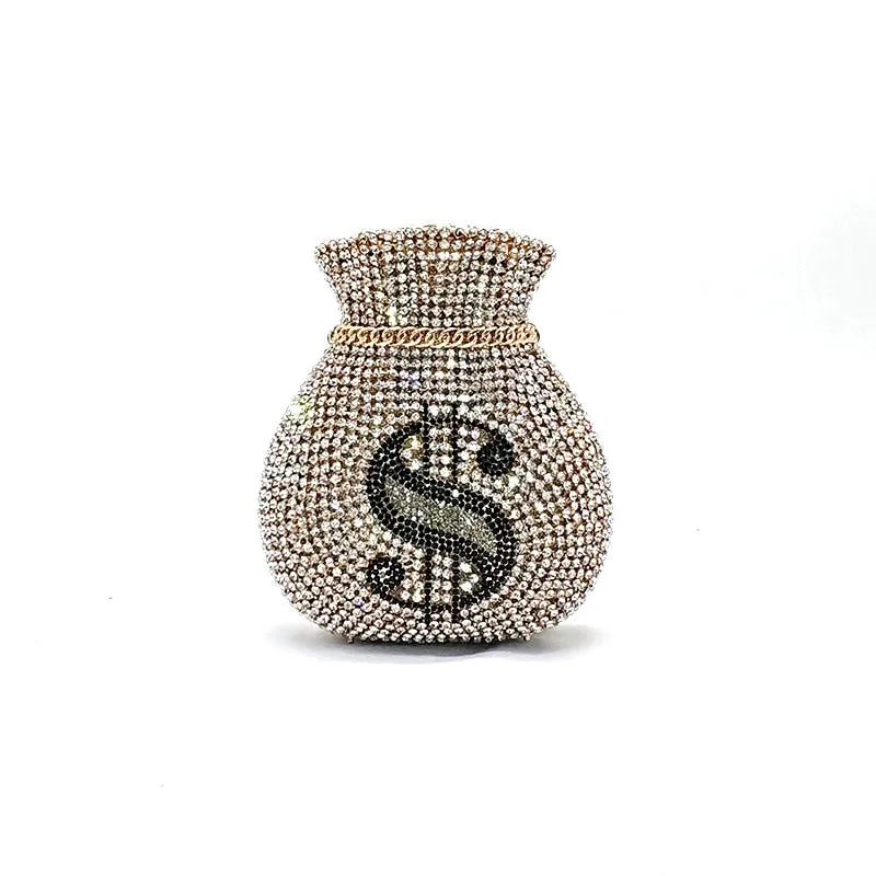 Luxury Rich Dollar Crystal Clutches