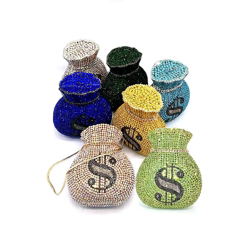 Luxury Rich Dollar Crystal Clutches