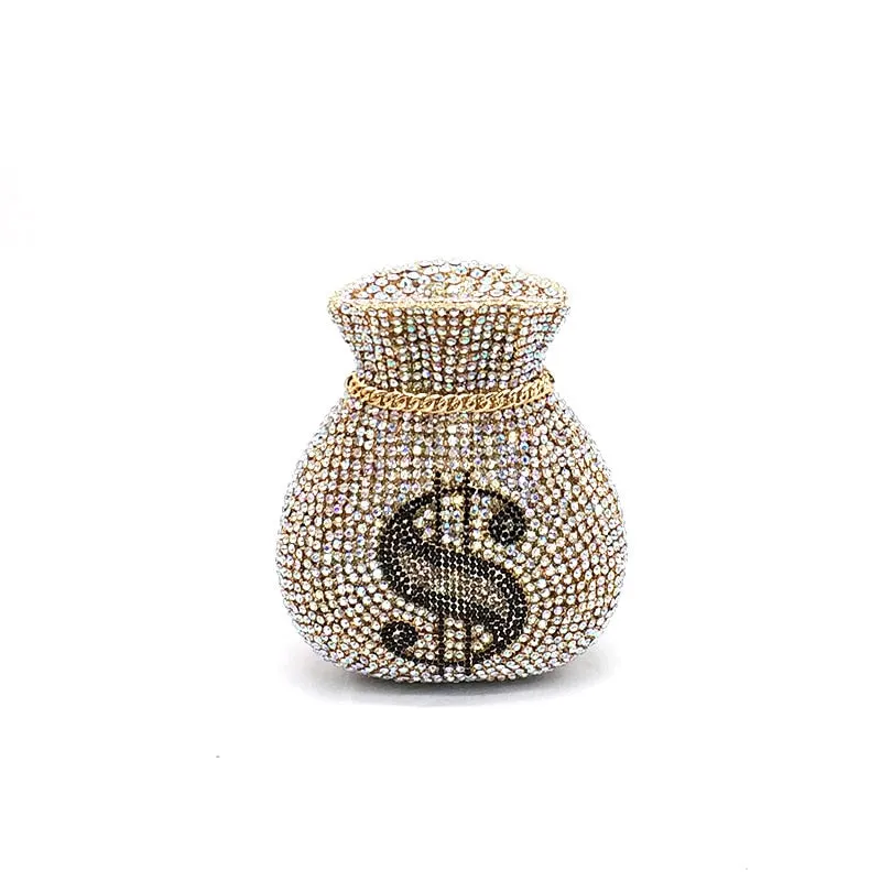 Luxury Rich Dollar Crystal Clutches