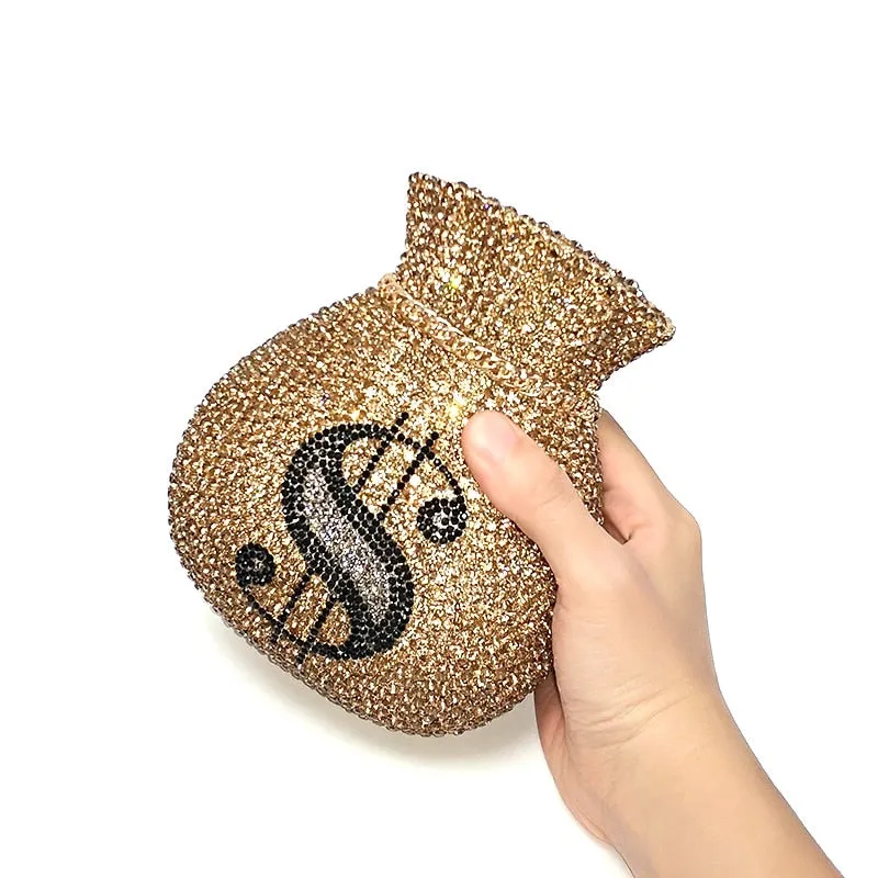 Luxury Rich Dollar Crystal Clutches