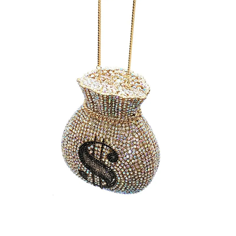 Luxury Rich Dollar Crystal Clutches