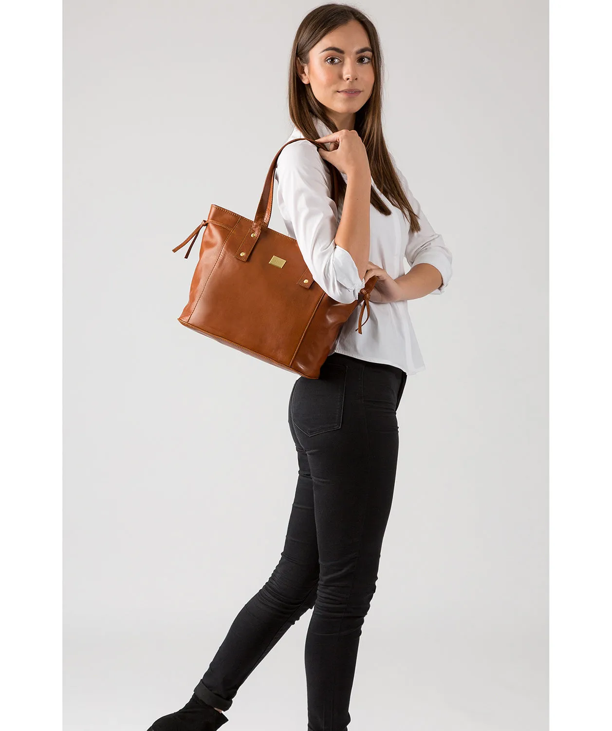 'Mazara' Italian Tan Leather Tote Bag