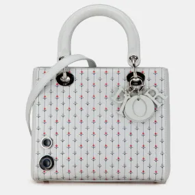 Medium Calfskin Embroidered Flower Lady Dior