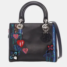 Medium Calfskin Embroidered Lady Dior