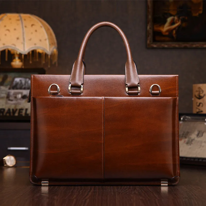 Men's Genuine Leather Business Briefcase | Laptop Case