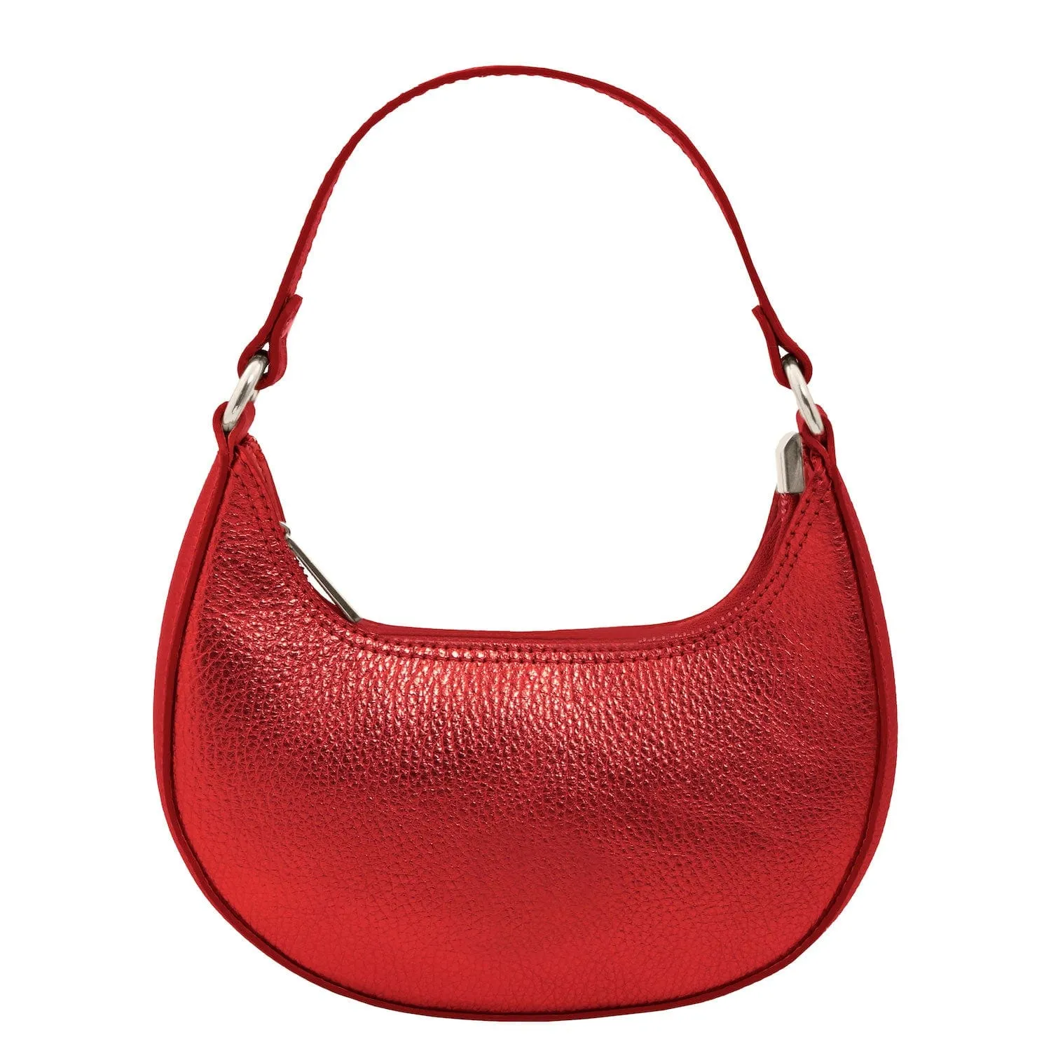 Pixie - Metallic Leather Mini Crescent Bag With Chain Strap | TL142413