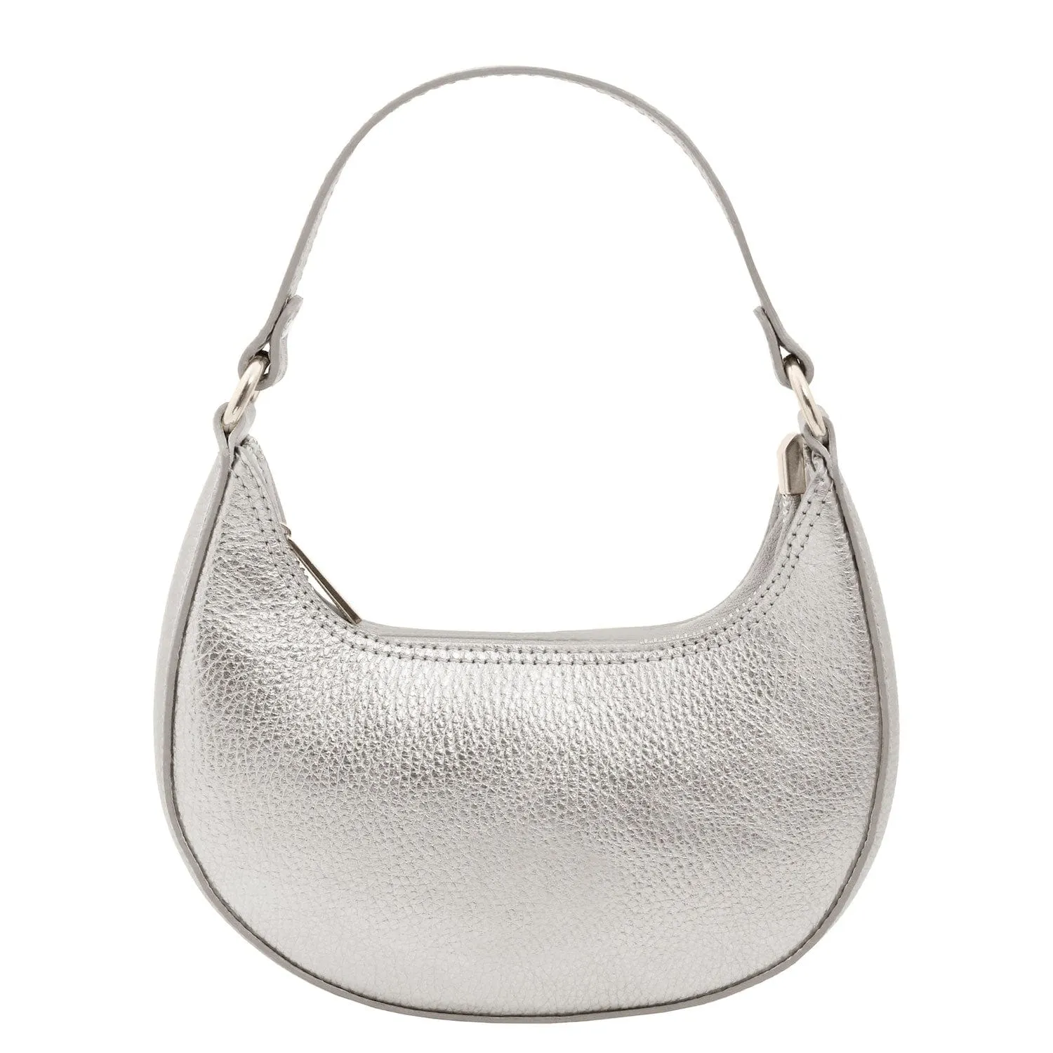 Pixie - Metallic Leather Mini Crescent Bag With Chain Strap | TL142413