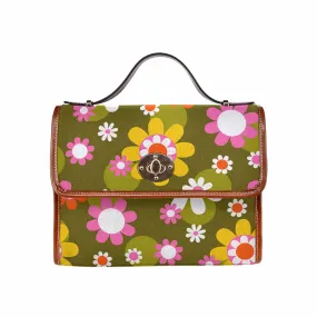 Retro Groovy Hippie Daisy Top Handle Satchel