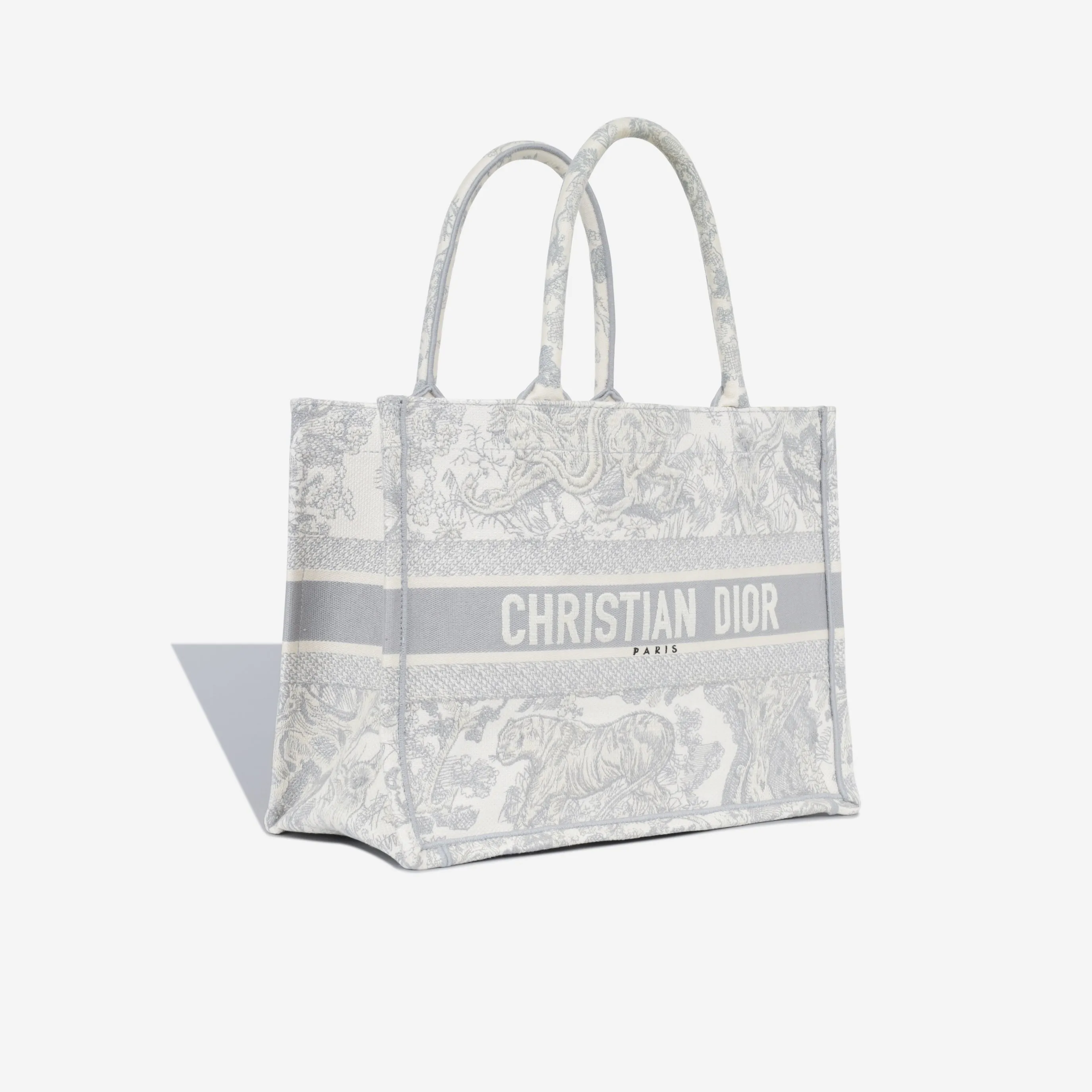 Small Book Tote - Grey Toile Du Jouy