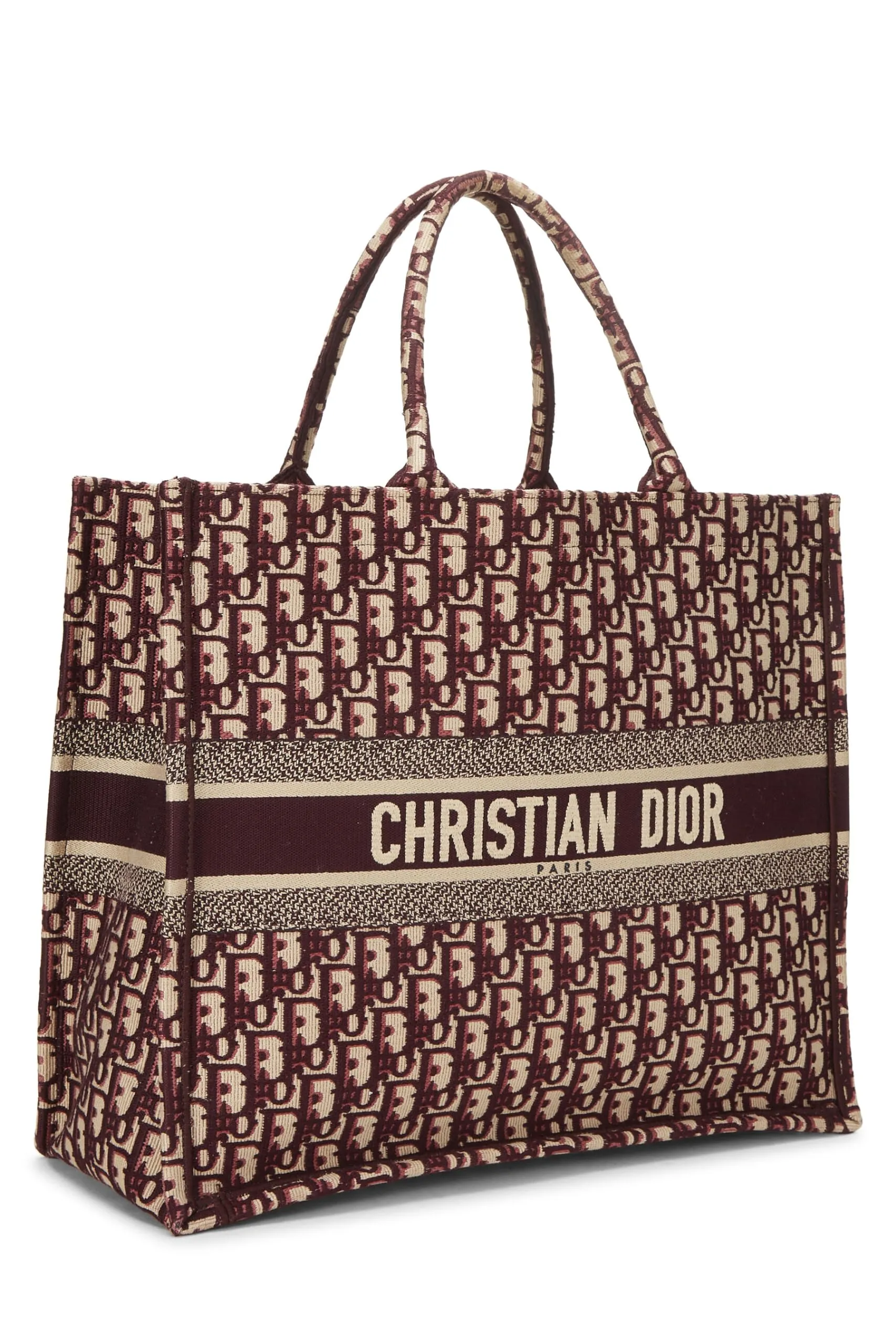 Trendy Inspired Dior,  Burgundy Trotter Canvas Book Tote Large, Burgundy