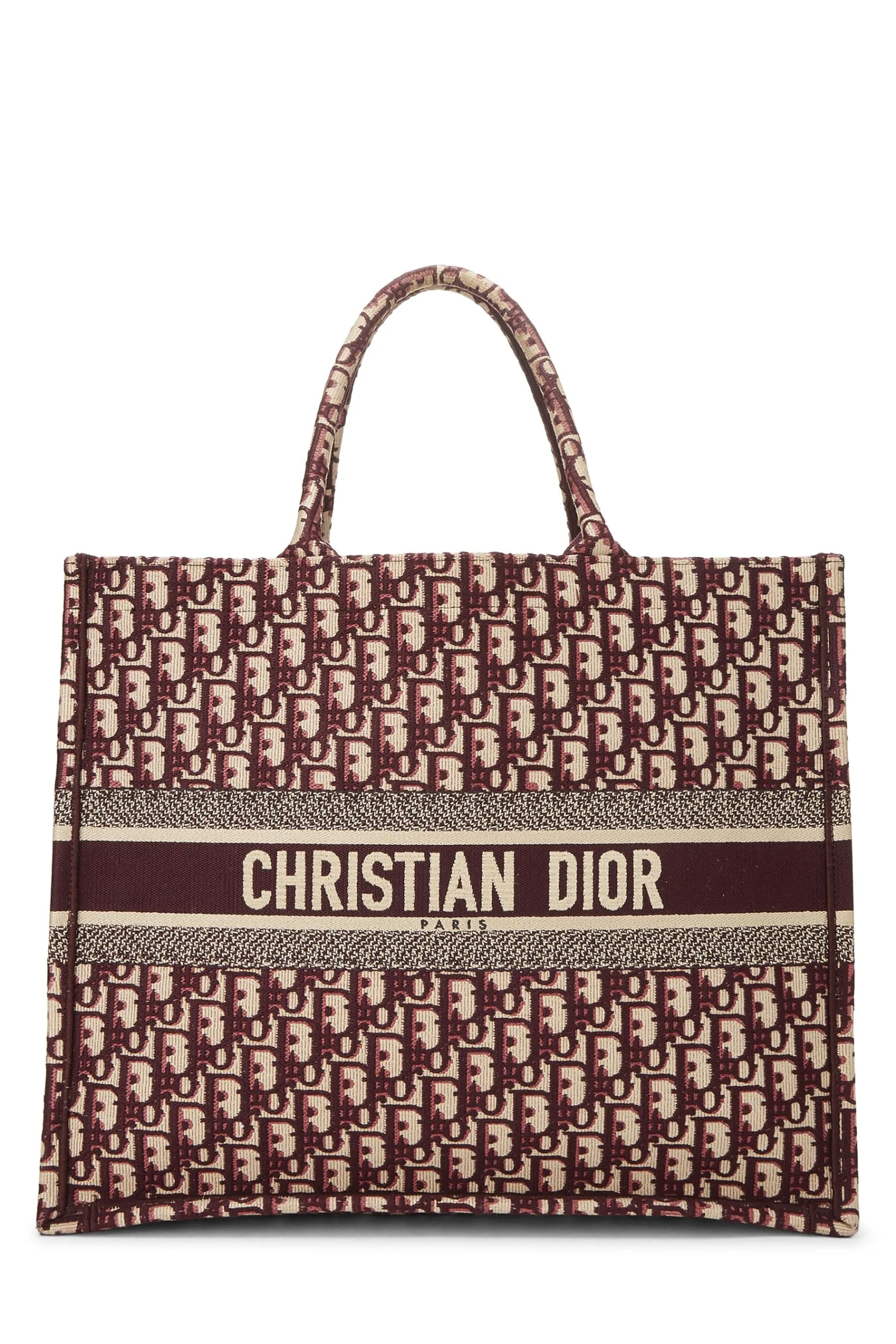 Trendy Inspired Dior,  Burgundy Trotter Canvas Book Tote Large, Burgundy