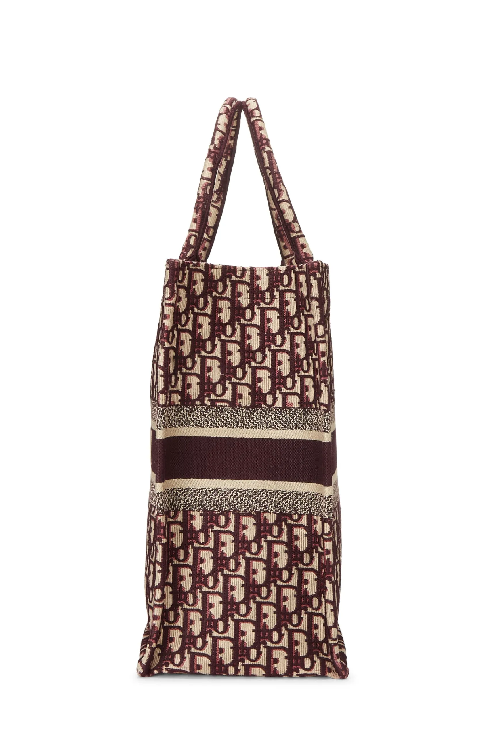 Trendy Inspired Dior,  Burgundy Trotter Canvas Book Tote Large, Burgundy