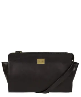 'Valentina' Italian-Inspired Black Cross Body Bag