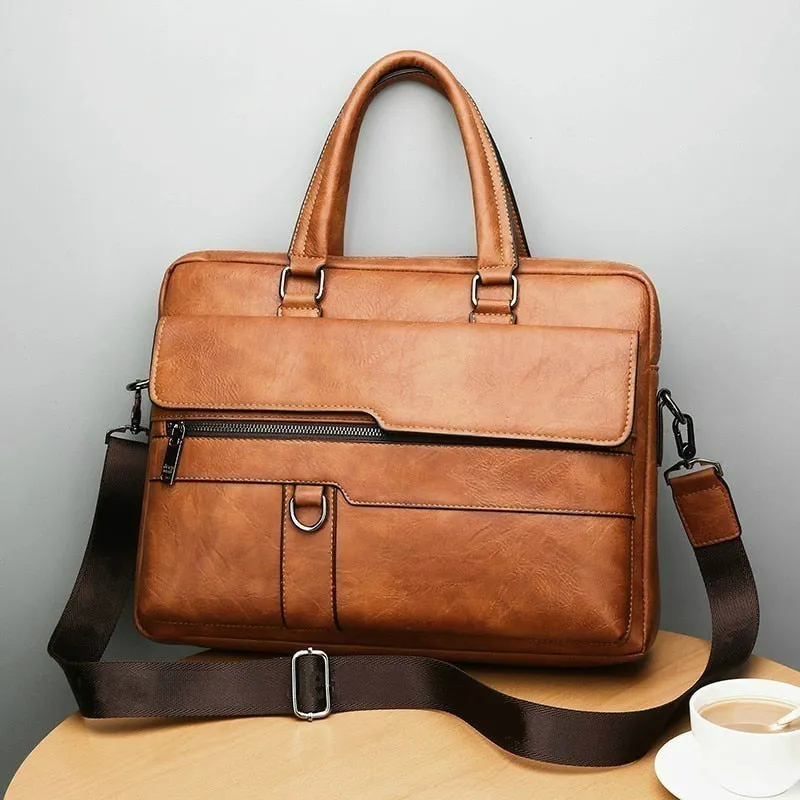 West Louis™ Exclusive Design Split Leather Briefcase