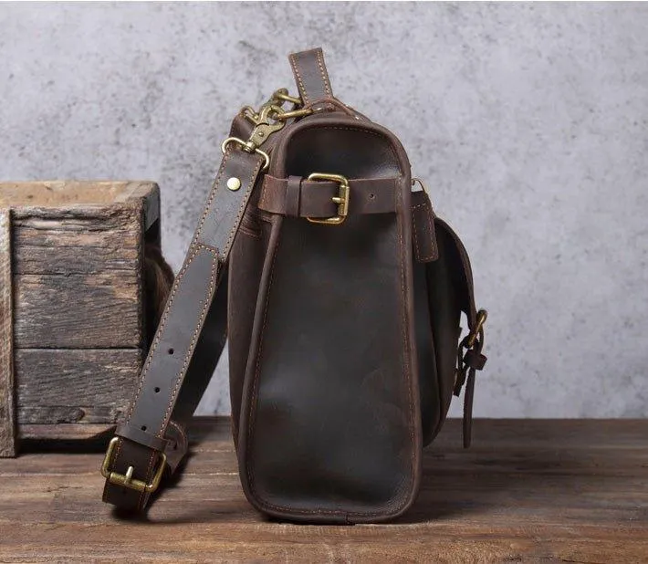 Woosir Brown Leather Computer Bag