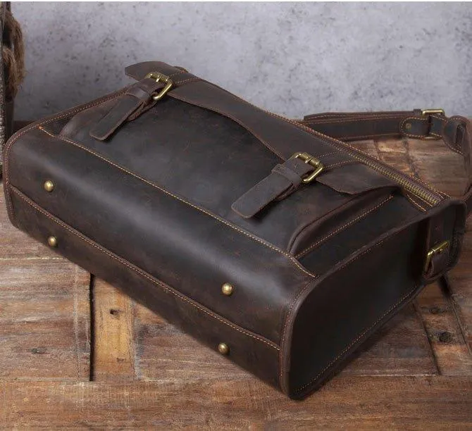 Woosir Brown Leather Computer Bag