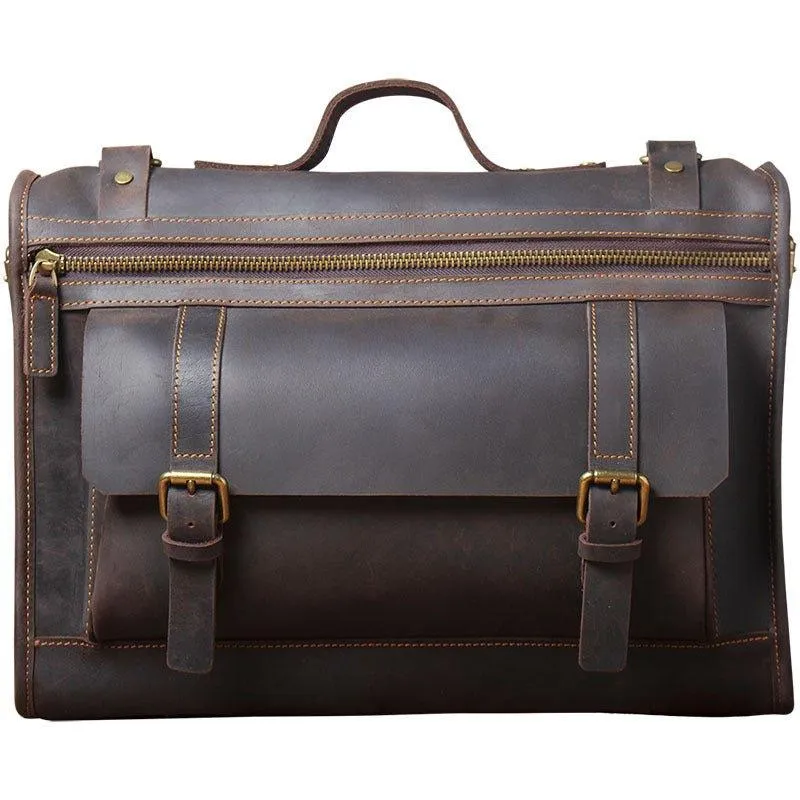 Woosir Brown Leather Computer Bag