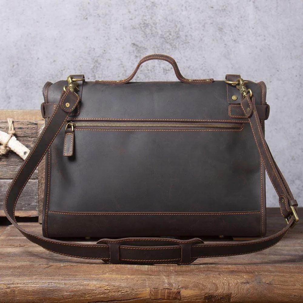 Woosir Brown Leather Computer Bag