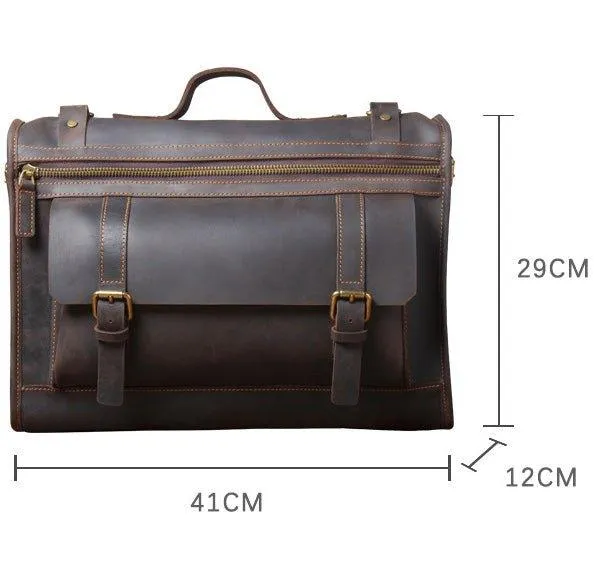 Woosir Brown Leather Computer Bag